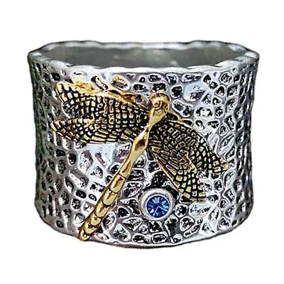 $5.97 • Buy Europe America Retro Dragonfly Women Imitation Diamond Ring Marry Jewelry^AU