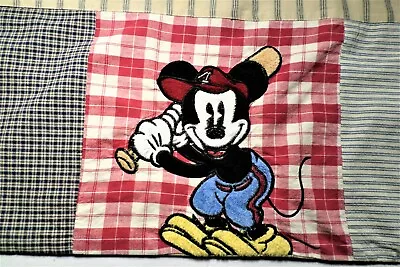 Disney Sport Patchwork Mickey Mouse Kids Line Window Valance Fleece Appliques • $16.50