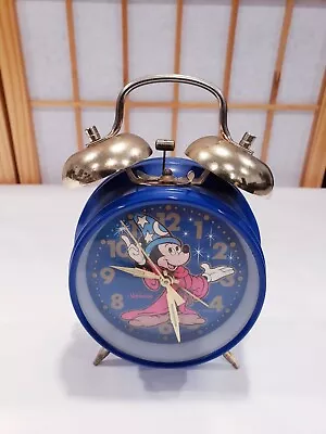 Vintage Sunbeam Disney Retro Wizard Mickey Mouse Wind-up Double Bell Alarm Clock • $19.95