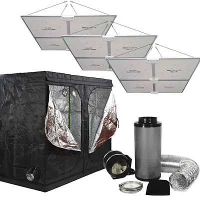Professional Grow Tent Kit 4x2x2M - 3x Quantum Full Spectrum LEDS 8  Fan • £1250