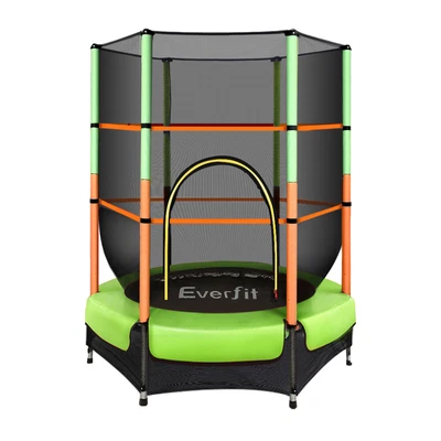 $106.26 • Buy Everfit Trampoline 4.5FT Kids Trampolines Cover Safety Net Pad Ladder Gift Green
