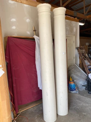 $225 • Buy Salvage Architectural -two 92  Turned White Post / Columns   (4