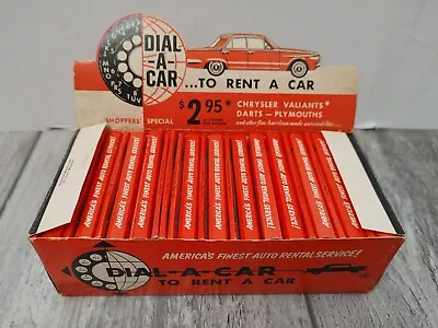 Vintage 50'S 60'S Match Book Case Display (24) DIAL - A - CAR TO RENT A CAR • $59.96