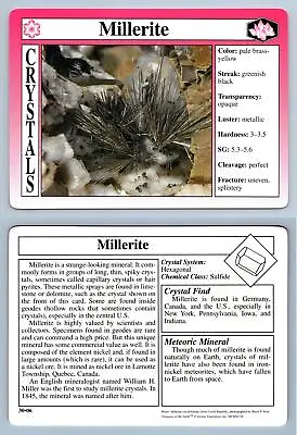 Millerite #30.06 - Crystals - Treasures Of The Earth Grolier Card • $1.85