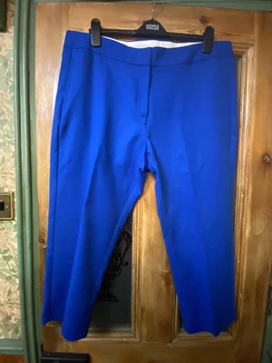 £10.50 • Buy Cropped Short Slim Trousers 18 Rich Blue By M&S The Collection