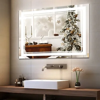 40”x 32” LED Bathroom Mirror Wall Vanity Mirror 3 Colors Touch  Anti-Fog • $144