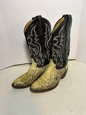 Tony Lama Men's Cowboy Western Boots Exotic Handmade Python Size 9 Used • $89.99