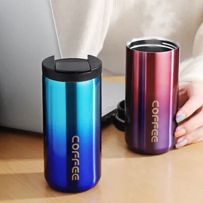 Stainless Steel Coffee Thermal Mug Cup Travel Flask Vacuum Leakproof Bottle UK • £7.99