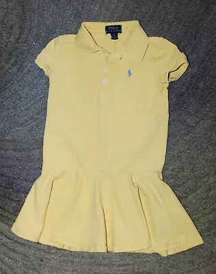 Polo Ralph Lauren Girls Yellow Short Sleeve Dress - Size 5 - EUC • $12.99