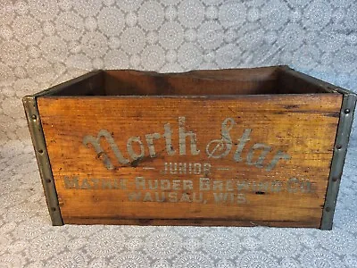 Vintage Mathie-Ruder Brew Co. Wausau Wis.North Star Junior Beer Wood Crate/box  • $49.99