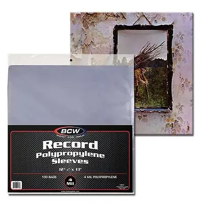100 BCW Record Sleeves Plastic Outer 33 RPM LP Covers Album Holders 4 MIL THICK • $29.88