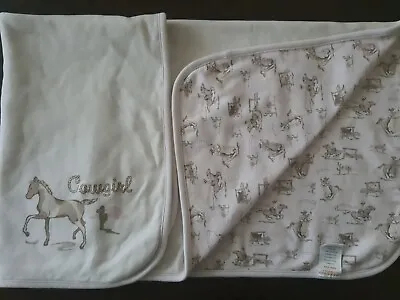 Baby Girl Vintage Gymboree Home On The Range Cowgirl Blanket Pink Horse Cactus • $44.99