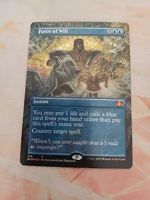 Force Of Will Borderless Foil Dominaria Remastered MTG NM • $75.99