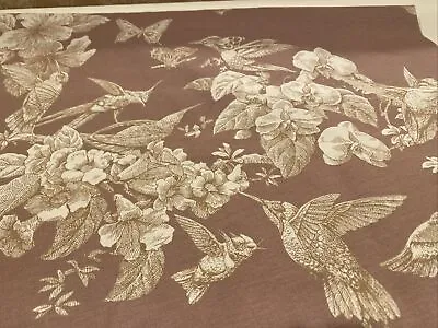 NEW Vent Du Sud Round Brown & White Hummingbird France Tablecloth • $80