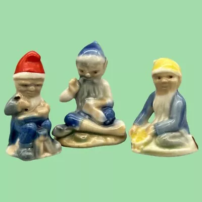 Vintage Set Of 3 Wade Whimsies Lucky Fairy Folk Leprechauns Gnomes Pixies • $40