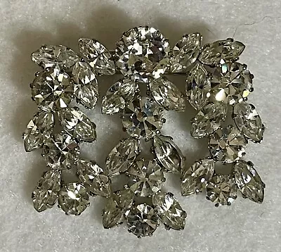 Vintage Clear Rhinestone Brooch/Pin Signed AUSTRIA • $60