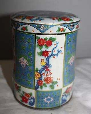 Vintage Daher Long Island Ny Made In England Bird Floral 5  Tin Container • $15