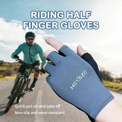 £5.46 • Buy Cycling Fitness Half Finger Gloves Sun Protection Anti-skid Breathable Gloves