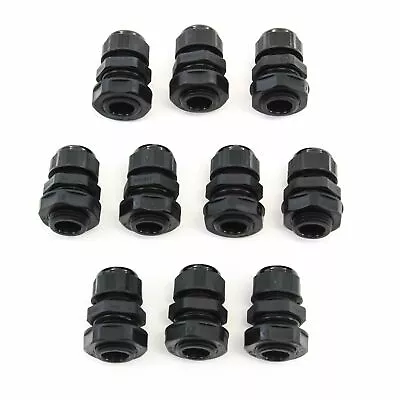 10 Cable Glands - 4mm-8mm PG9 Adjustable Lock Nut Cable Connectors Gaskets • $22.05