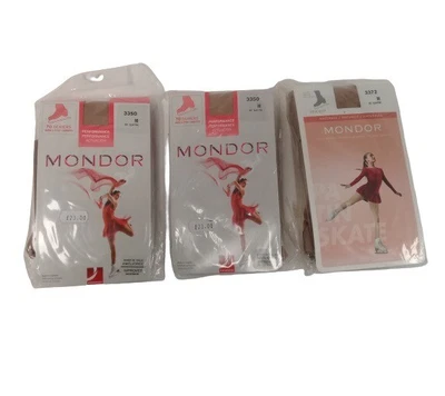 £6.99 • Buy Bundle X3 MONDOR Ice Skating Tights Womens Size M 3D Lycra Made In Canada #969