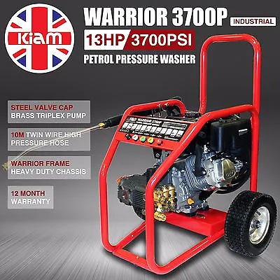£899 • Buy Petrol Pressure Washer Cleaner Kiam Warrior 3700P 3700PSI / 255 Bar Commercial