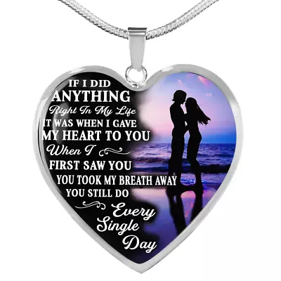 To My Wife / Girlfriend Necklace Heart Pendant Valentine Gift For Her I Love You • $29.95