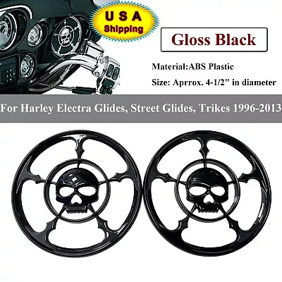 Vivid Black Front Speaker Grill Cover Trim For Harley Electra Street Glide 96-13 • $17.98