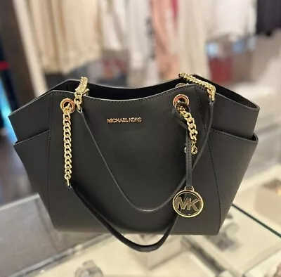 Michael Kors Women Lady Chain Mk Signature Logo Tote Handbag Purse Bag Shoulder • $117.50