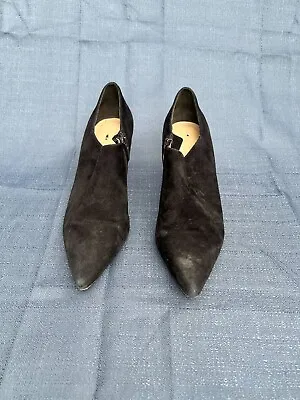 Women's Via Spiga Ankle Boots Booties Shoes Size 8M Black Suede Side Zip • $29