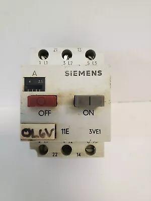 Guaranteed! Siemen 2.5-4a 3ph Manual Motor Starter 3ve1010-2j • $14.95