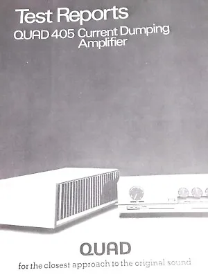 Quad Sales Leaflet 1976 Quad 405 Current Dumping Amplifier • £5.95