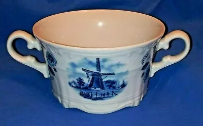 BLAUW Delft Hand Decorated 2-Handled Soup Cup - Holland • $11.99