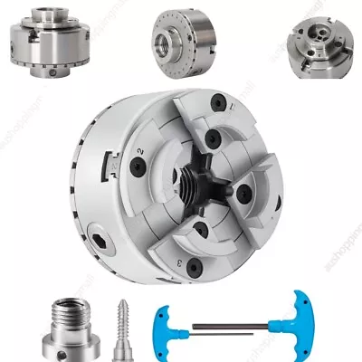 Self-Centering Lathe Chuck Set 3.75in 4‑Jaw Self-Centering Keyed Lathe Chuck • $164.35