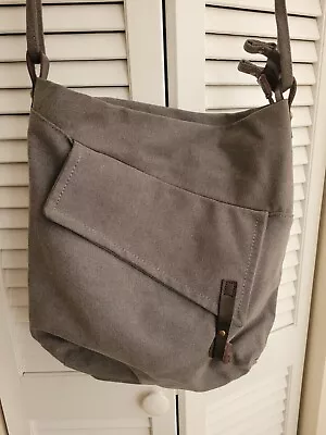 COOFIT Unisex Women's Or Men's Crossbody Grey Shoulder Leather Canvas Bag 14  • $34.99