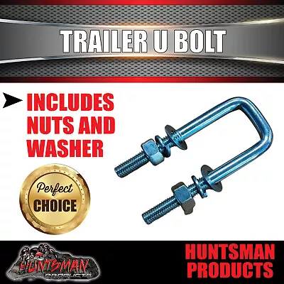 1x Zinc 50mm X 170mm 5/8  High Tensile Trailer Caravan U Bolt + Nuts & Washers • $9