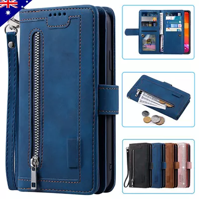 For Samsung S24 S23 FE S22 S21 S20 Ultra Plus Note Leather Case Zip Wallet Cover • $17.79
