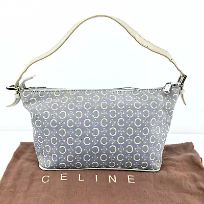 Authentic Celine C Macadam Canvas Hand Bag Blue P2638SS603 • $126