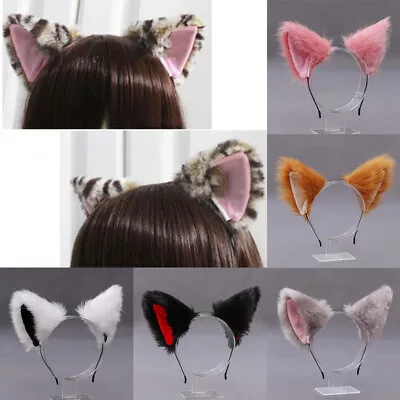 Women Faux Fur Cat Fox Ears Hairband Headband Cosplay Party Hair Hoop Decoration • $2.71