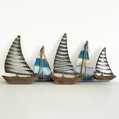 Vintage Metal Sailing Boat Wall Art 63cm Nautical Hanging Bathroom Decoration  • £29.99