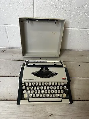 Vintage AEG Olympia Traveller De Lux S Typewriter Compact Writing Equipment Old • £49.99