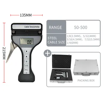 Handheld Wire Rope Tensiometer Digital Steel Cable Tension Meter Tester 50-500N • $1450