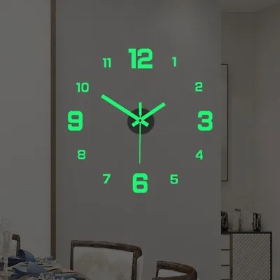 £8.29 • Buy 40CM Luminous Wall Clocks Glow In The Dark Silent Digital Clock Home Decor UK