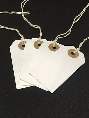 £3.55 • Buy White Xmas Present Tags String Tie On Luggage Tag Parcel Price Label Ticket