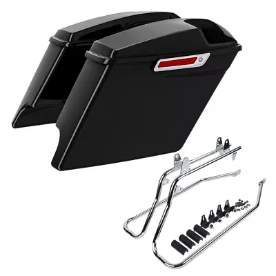 Hard Saddlebags 5  X 7  Speaker Grill Bracket Fit For Harley Softail FLST 84-17 • $339.50