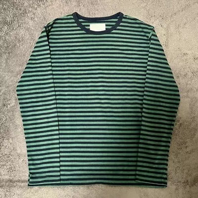 Nanamica Green/Black Striped Long Sleeve Made In Japan • $50