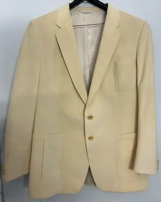 VTG FIELD BROTHERS Blazer Sports Jacket Tuxedo Suit Sz 42R Ivory 2 Buttons • $42