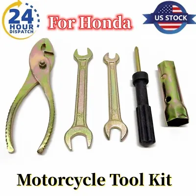 Motorcycle Tool Kit For Kawasaki Honda Universal Pliers Wrench Spark Plug Socket • $13.69