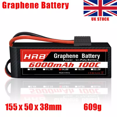 £69.99 • Buy HRB 14.8V 4S Graphene Lipo Battery 100C 6000mAh TRX For RC Truck Car Helicopter