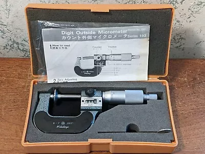 MITUTOYO 0-1 Inch Digital DISC FLANGE MICROMETER NO 223-125 W/ CASE • $119.99