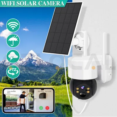 Solar Security Camera Battery Powered Outdoor Wireless WiFi IP CCTV PTZ Camera • $67.99